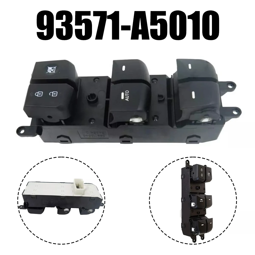 1pcs Left Glass Switch Front Left Driver's Window Switch 93571A5010 For Hyundai For Elantra GT 13-17 ABS Replacement