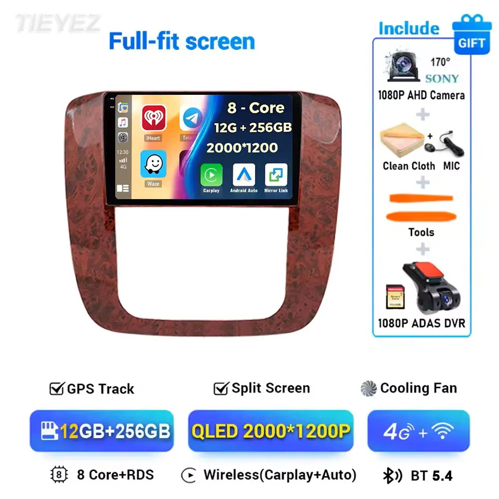 Android 15 Autoradio Voor GMC Yukon Chevrolet Tahoe Suburban 2007-2012 Navigatie GPS Auto Carplay Scherm Wifi 4G BT