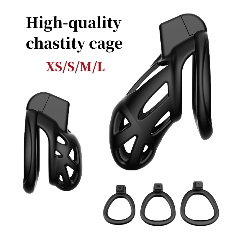 2023 Hot Sale High Quality Male Chastity Cage Cock Cage Prevent Cheating Penis Lock with 3 Penis Rings Chastity Belt for Men 18+