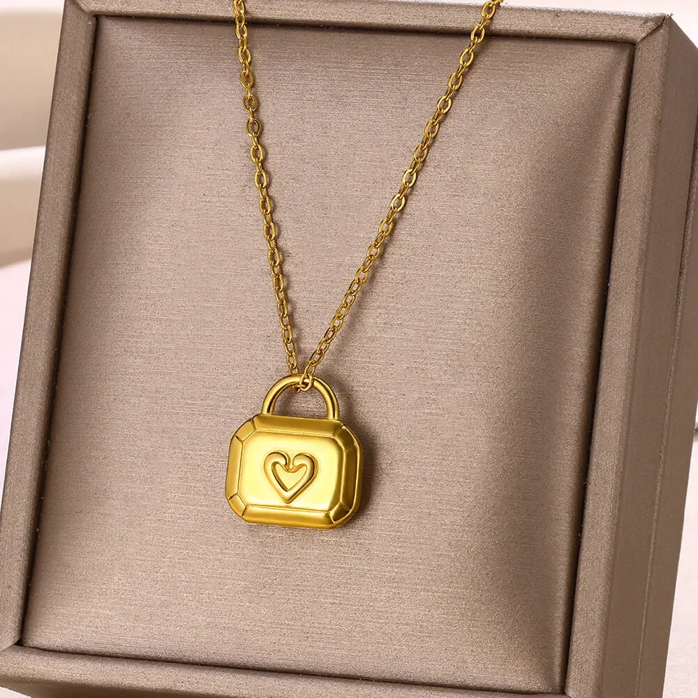 Mode Halsketten 2022 Frau Edelstahl Liebe Herz Anhänger Halsketten Jungfrau Mädchen Schmuck Rose Gold Farbe Kette Link
