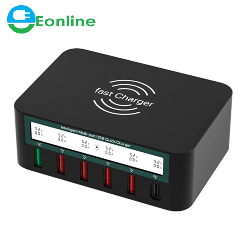 

100W Quick Charge 3.0 USB Charger Wireless Charger Tablet Phone Adapter QC3.0 PD3.0 USB C Fast Charger for iPhone 11 Samsung S10