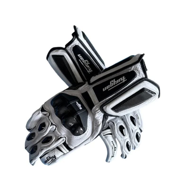 Men's Genuine Leather Motorcycle Gloves Carbon Fiber Safety Defense Motocross Gloves Touch-screen Outdoor Driving Guantes Moto image 6