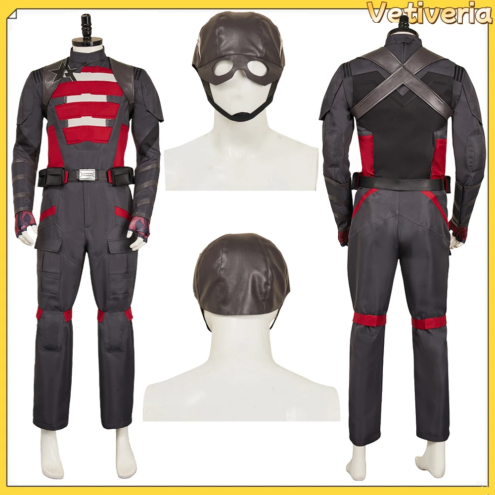 

2025 TV Thunder John Walker Cosplay Costume Fantasia Disguise Men Jacket Pants Mask Belt Outfits Halloween Carnival Party Suit