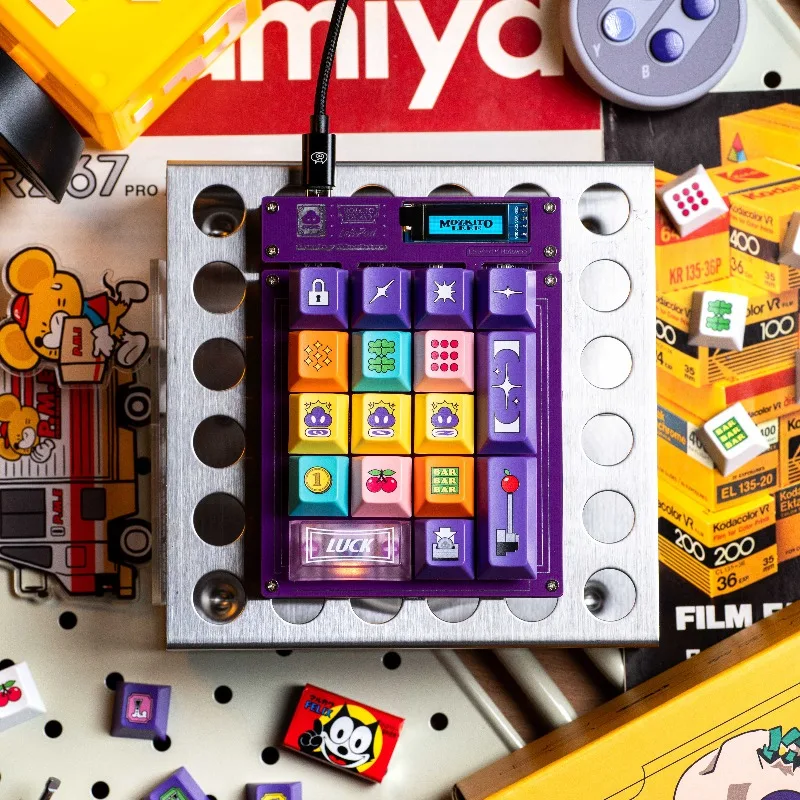 Lelepad Wired Numeric Keypad Customized Purple One Handed Keypad Hot-swapping LED for Mechanical Keyboard Accessories Teclado