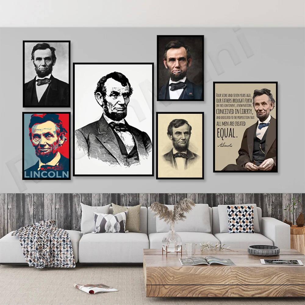 

Abraham Lincoln Original Art Prints - Black and White, Lincoln Posters, Quotes Inspiration Prints Wall Art Posters