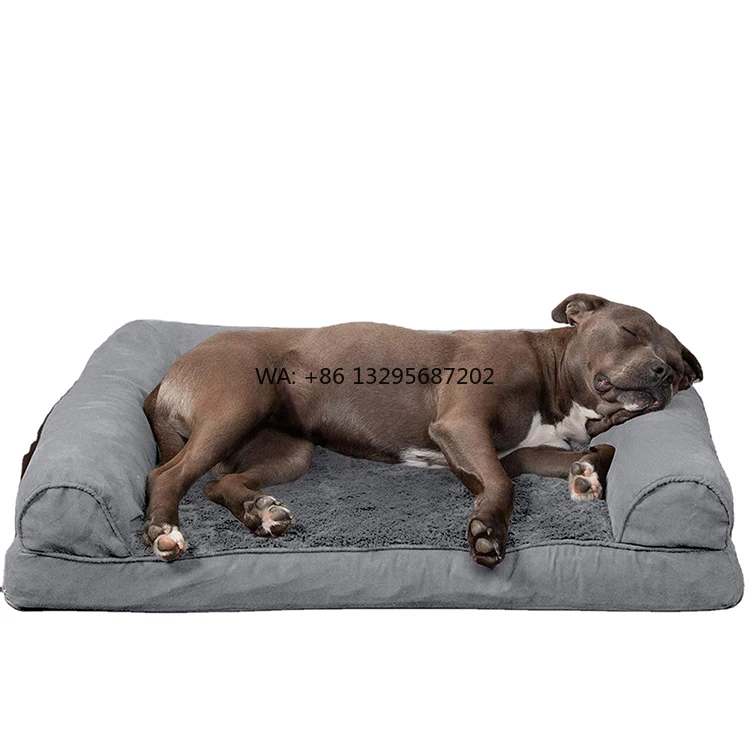 

2023, новый стиль, ортопедическая кровать для собак, пена с эффектом памяти, диваны для гостиной, жевательная очень большая роскошная кровать принцессы для собак