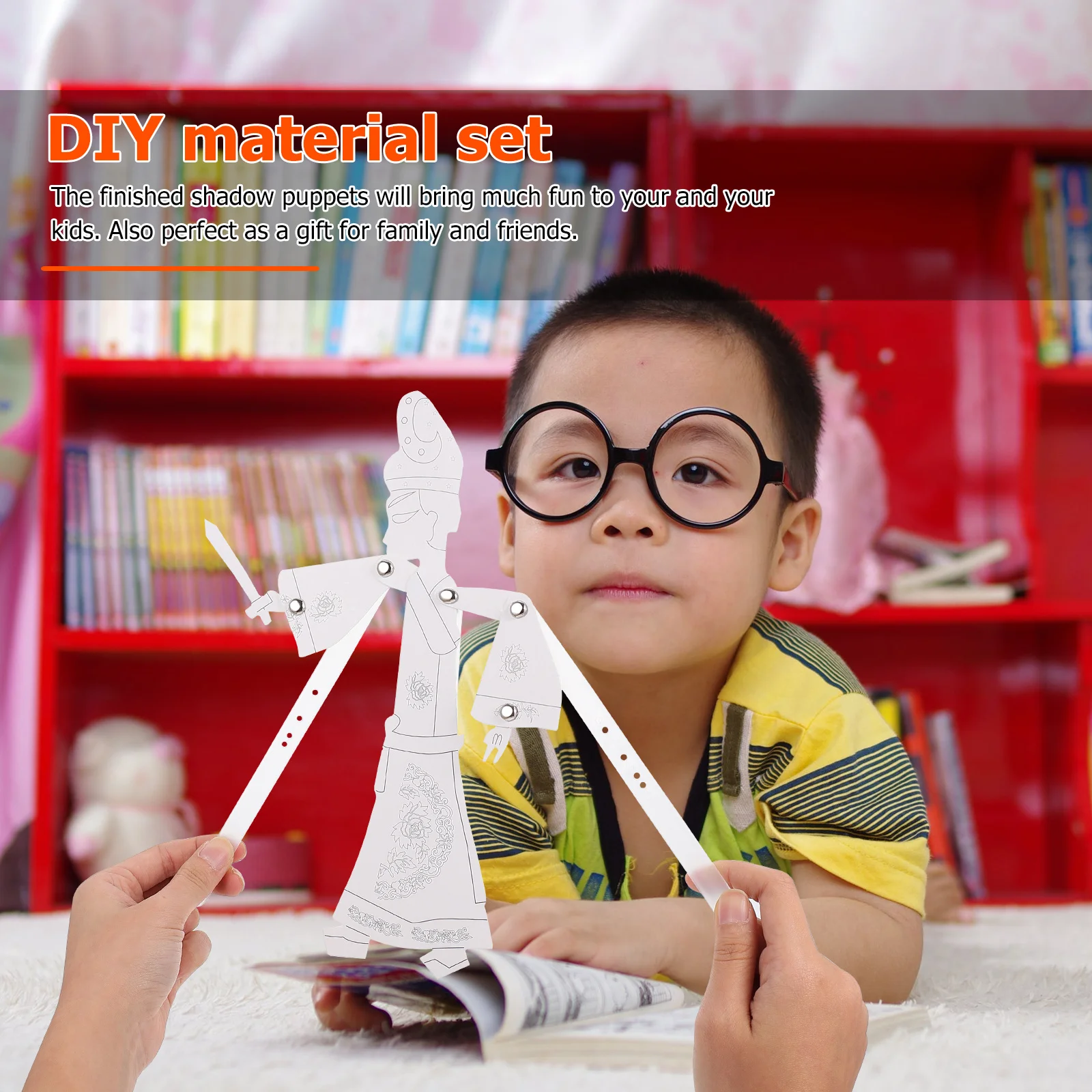 4세트 DIY 그림자 키트 중국 전통 수공예 재료 교육용 어린이 레저 공예 무대 공연 소품