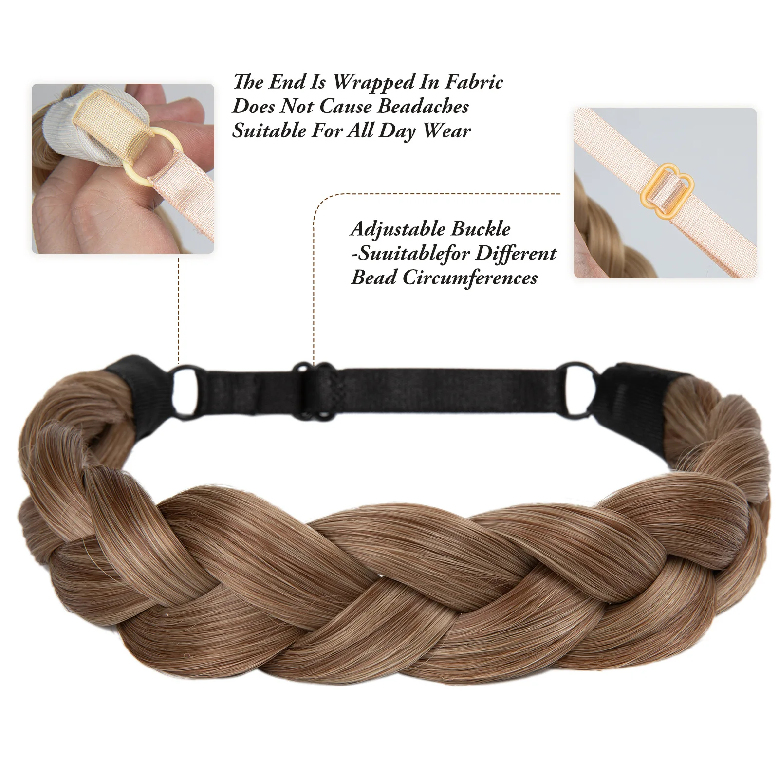 High temperature fiber hot selling fishtail braided adjustable design wig decoration for women