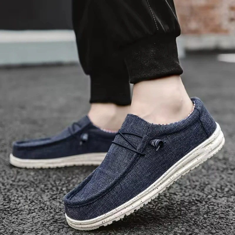 Men\'s Casual Shoes Lightweight Loafers Soft man Canvas Shoes Vulcanized Shoes for men Driving Flat Shoe Slip-on Outdoor Sneakers