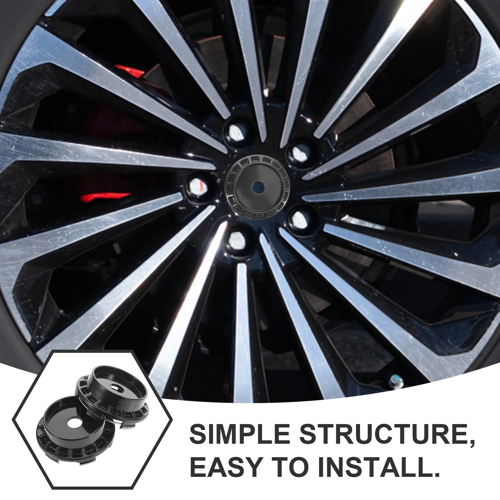 

4Pcs Wheel Hub Center Caps Blank Design Durable Universal Fit Car Modification Wheel Rim Cover for Tuning Replacement Black