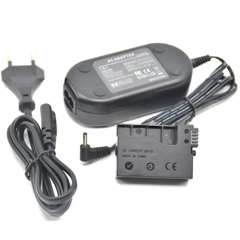 ACK-E8 Power Adapter Charger DR-E8 Coupler LP-E8 Dummy Battery for Canon EOS550D 600D 650D 700D Rebel T2i T3i T4i Kiss X4 X5 X6i