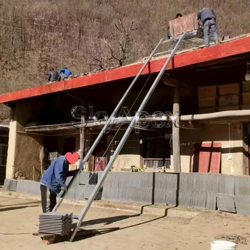 Slope Type Solar Panel Lift Small Tile Roof Special Glazed Tile Steel Door Window Loading Automatic Turning Elevator