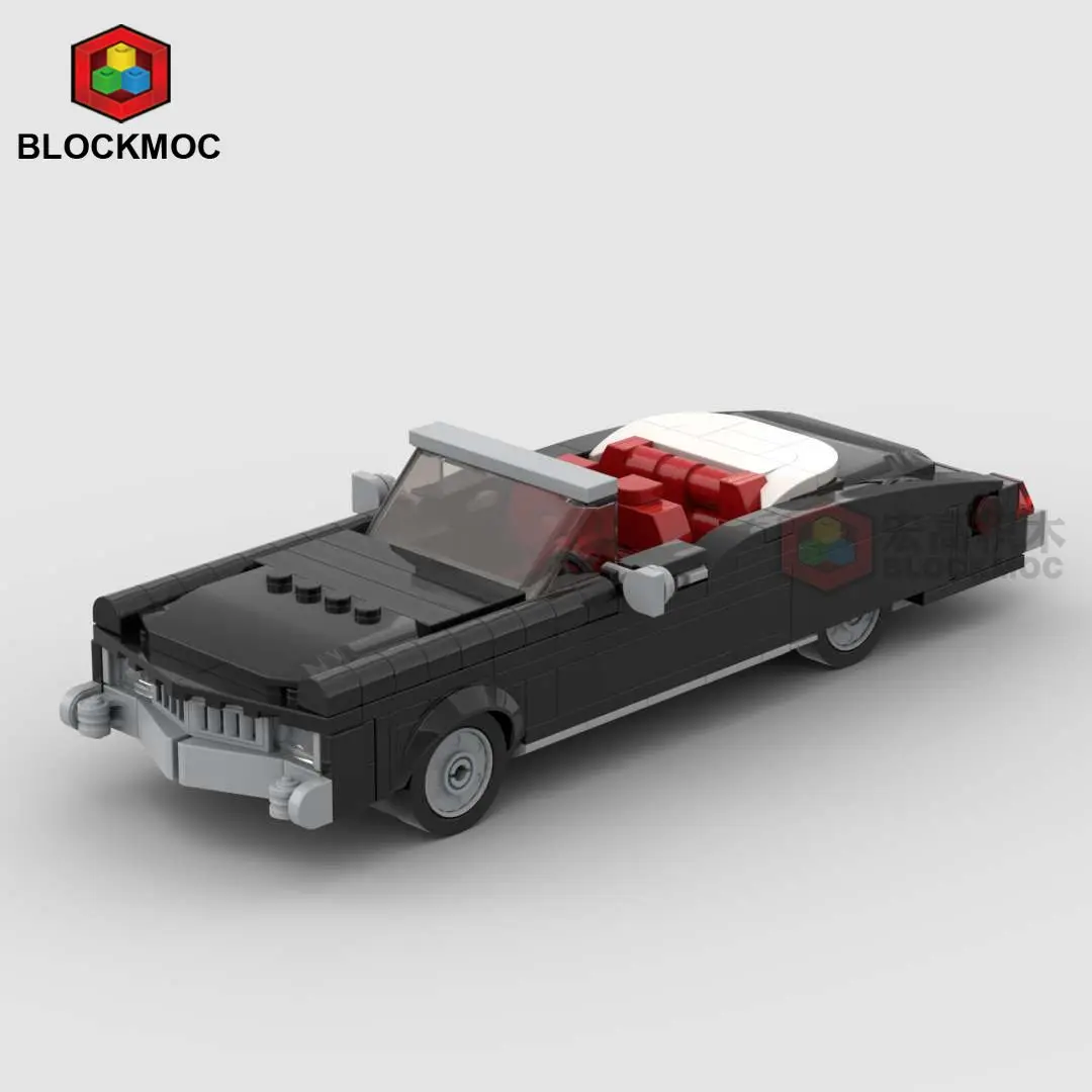 MOC Bricks Cadillaced Eldorado Racing Sports Car Vehicle Speed Champion Racer Building Blocks Vintage Car Roadster Toys For Boys