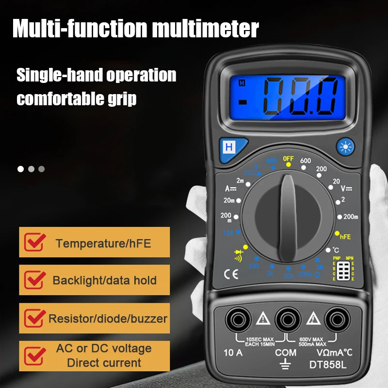 Portable Digital Multimeter Automatic Professional 1999 Counts Auto AC/DC Votage Tester Ohm Current Ammeter Electricity Detector