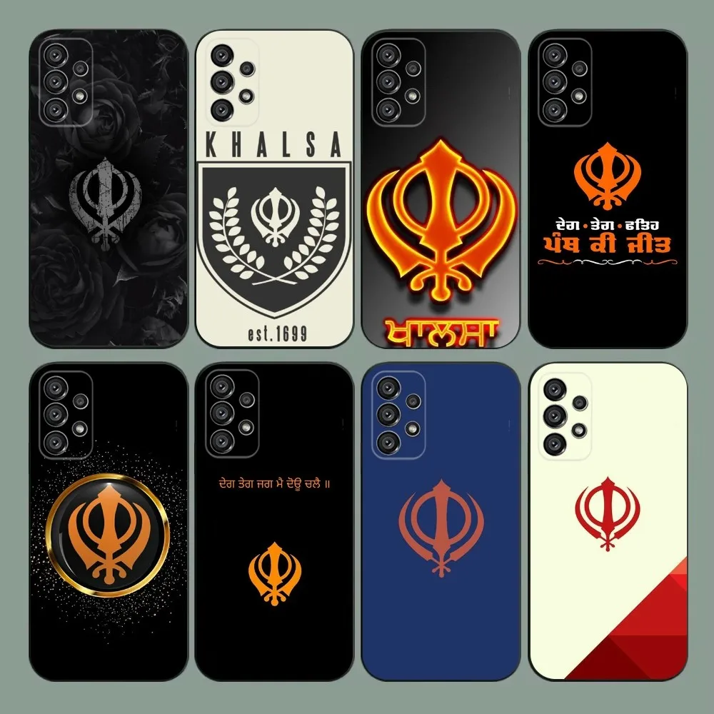 Sikhism Khanda  Phone Case For Samsung Galaxy A20,A21s,A22,A31,A32,A52,A53,A72,73,A80,A91 Soft Black Cover