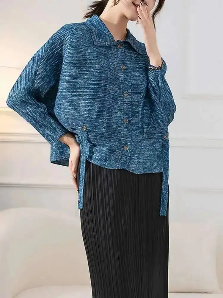 

Batwing Style Loose Turn Down Collar Single Breasted Shirts Female Elegant Casual Top Clothes 2025 Spring New AG28