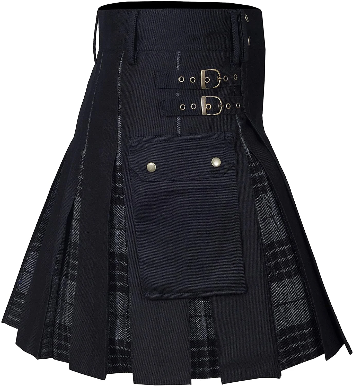 Kilts For Men, Utility Kilt, 100% Cotton Jeans Hybrid Kilt, Modern Box Pleated Tartan Traditional Mens Kilt