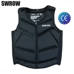 Swrow neoprene colete salva-vidas para adultos crianças natação flutuante surf esportes aquáticos remo pesca segurança colete salva-vidas