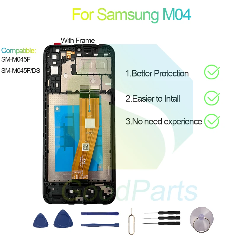 Pour Samsung M04 LCD écran d'affichage 6.5 "SM-M045F, SM-M045F/DS M04 Tactile Digitizer Assemblée Remplacement