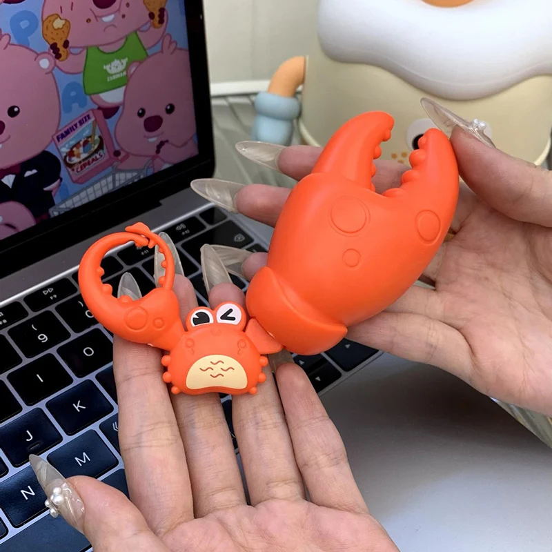 Trekkoord Krab Klauw Bijt De Hand Speelgoed Creatieve Cartoon Fun Pull String Krab Dier Grappig Stress Relief Speelgoed