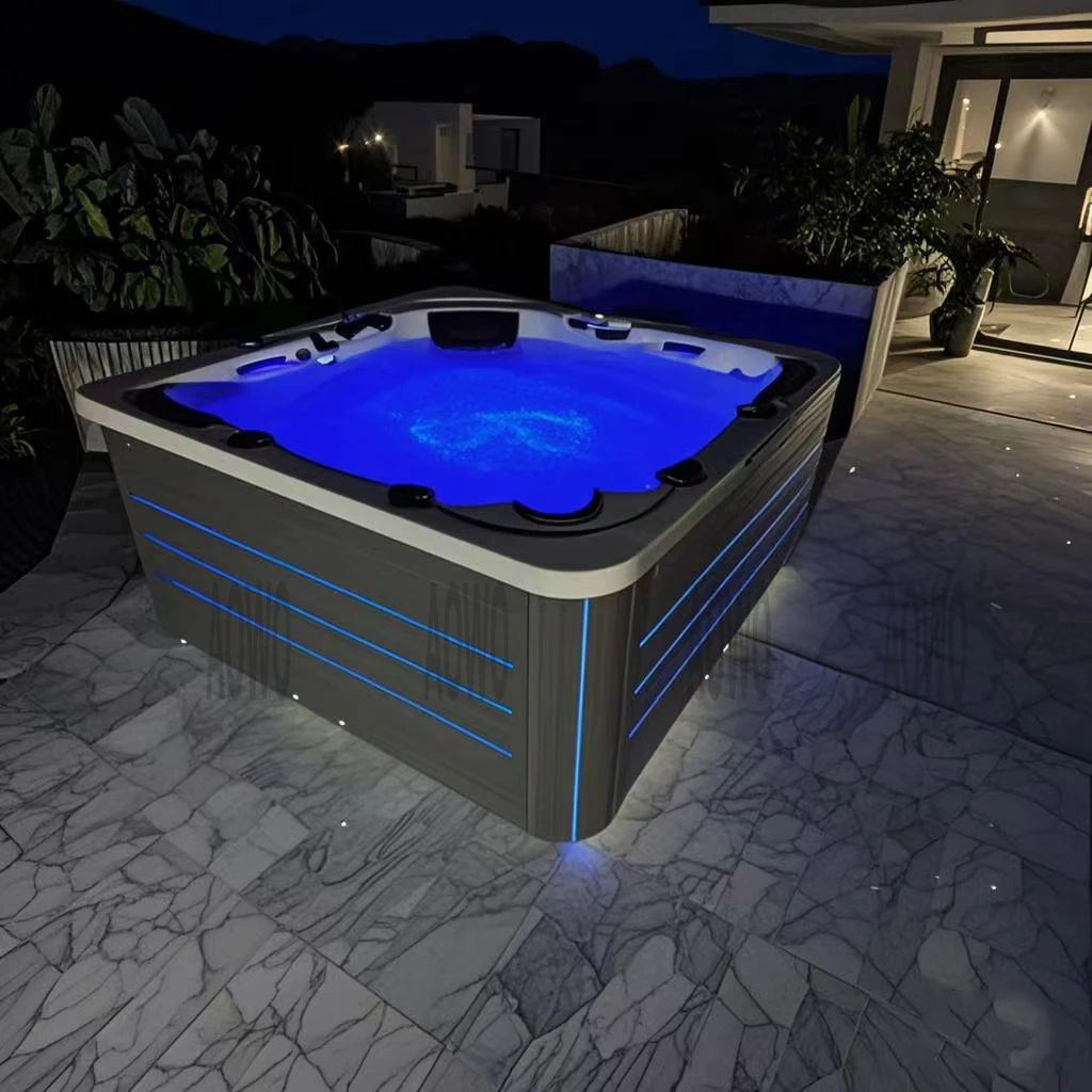 Outdoor High-end 5person Jacuzzis Back Garden Party Bath Parent-child Bathtub Hot Tube Outdoor Sap Bathtubs Cover square Ho Tubs