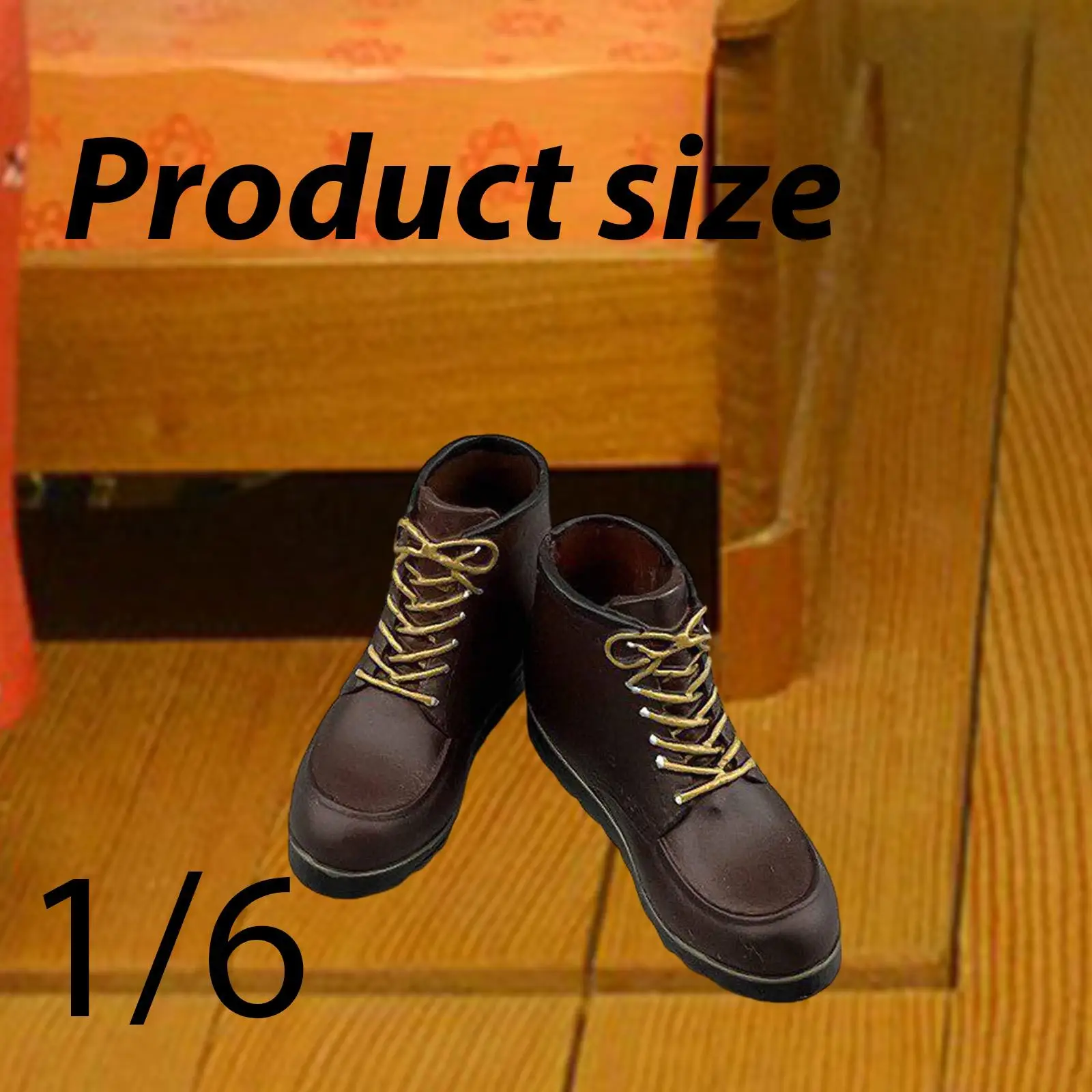 

1/6 Scale Male Doll Boots Miniature Solid Hiking Dhoes Pretend Play Handmade Boots for Collectible Figures