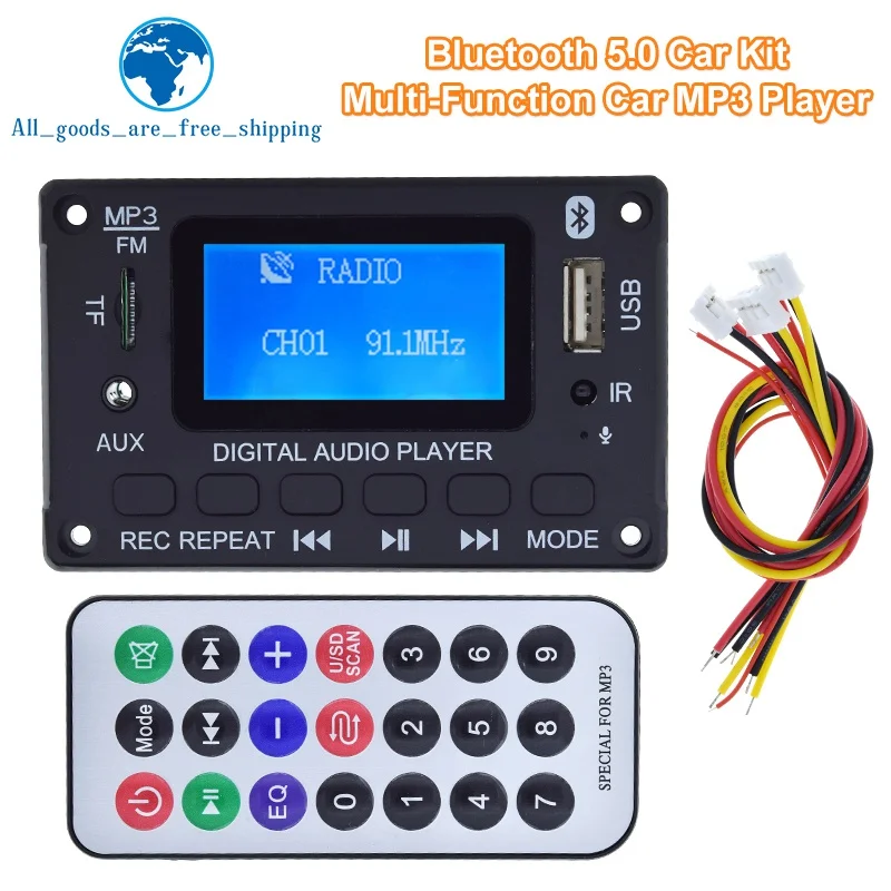 Imagem -02 - Decodificador Board Wma Decodificação Jogador Bluetooth 5.0 Módulo de Áudio Suporte Wma tf Usb Rádio fm Chamada Hands dc 5v 12v Tzt-mp3