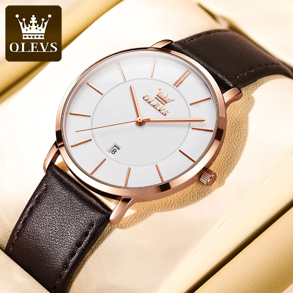 OLEVS 5869 Original Brand Fashion Men\'s Watch Simplicity Dial Trendy Quartz Watch Waterproof Date Milanese Mesh Belt Wristwatch