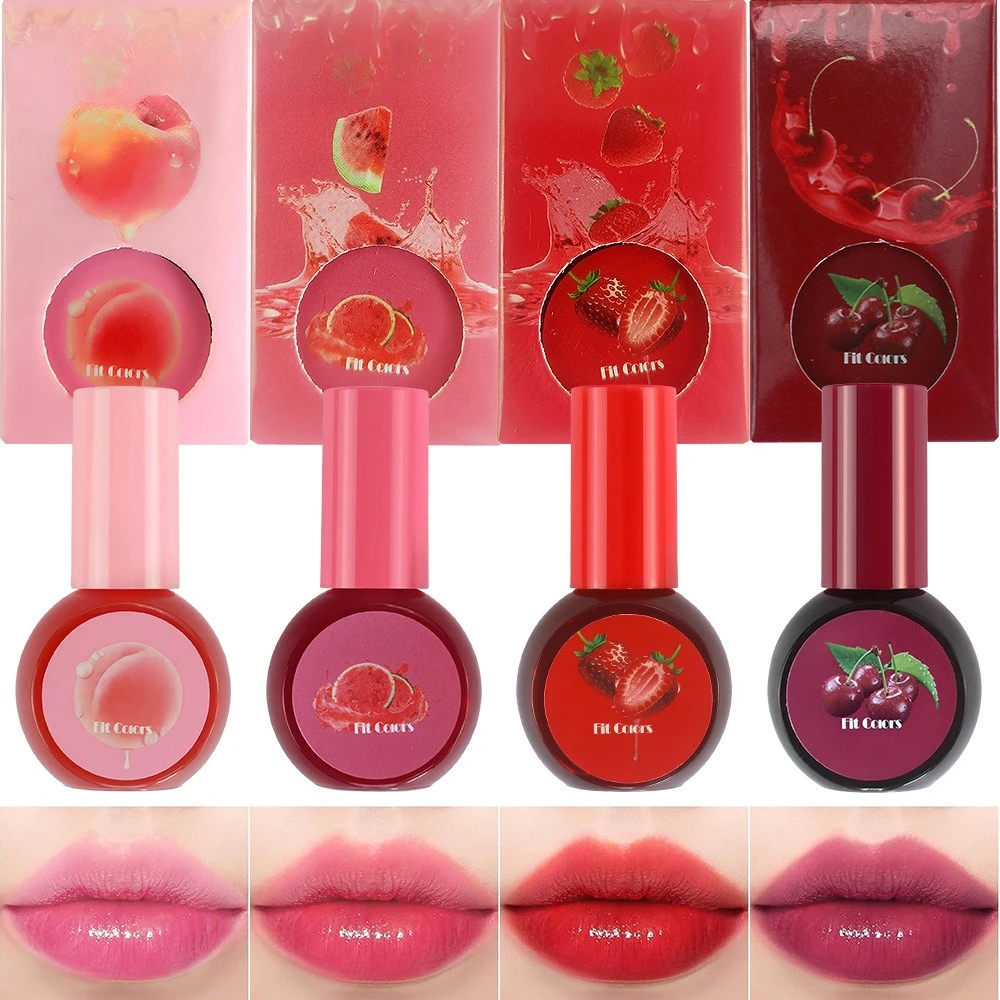 Barra de maquillaje líquido multiusos, fruta perfumada para labios, mejillas, ojos, acabado mate, brillo de labios altamente pigmentado de larga duración, belleza