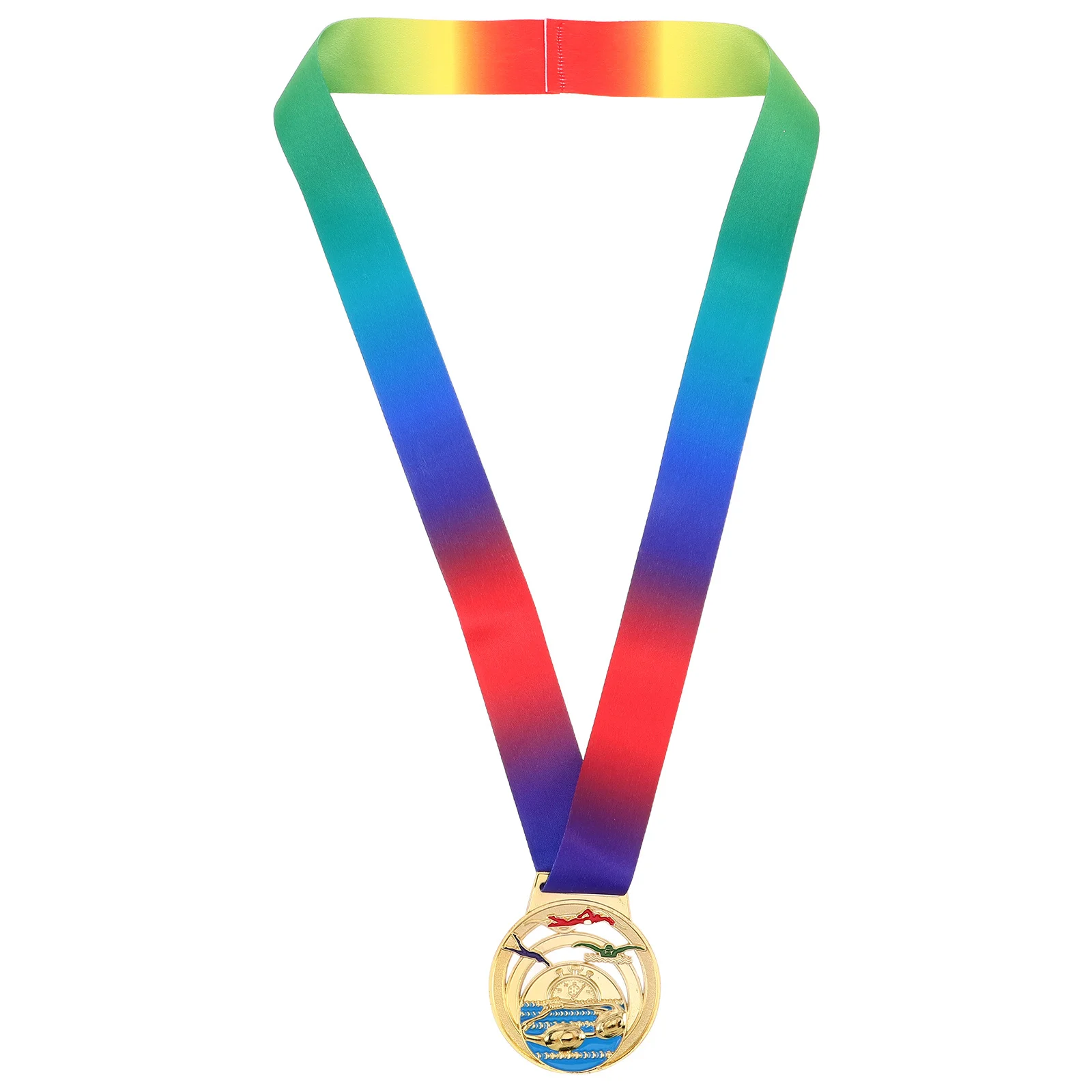 Metal Medal Award Medals with Neck Ribbon Hollow Out Awards First Place Golden Champion's Holder