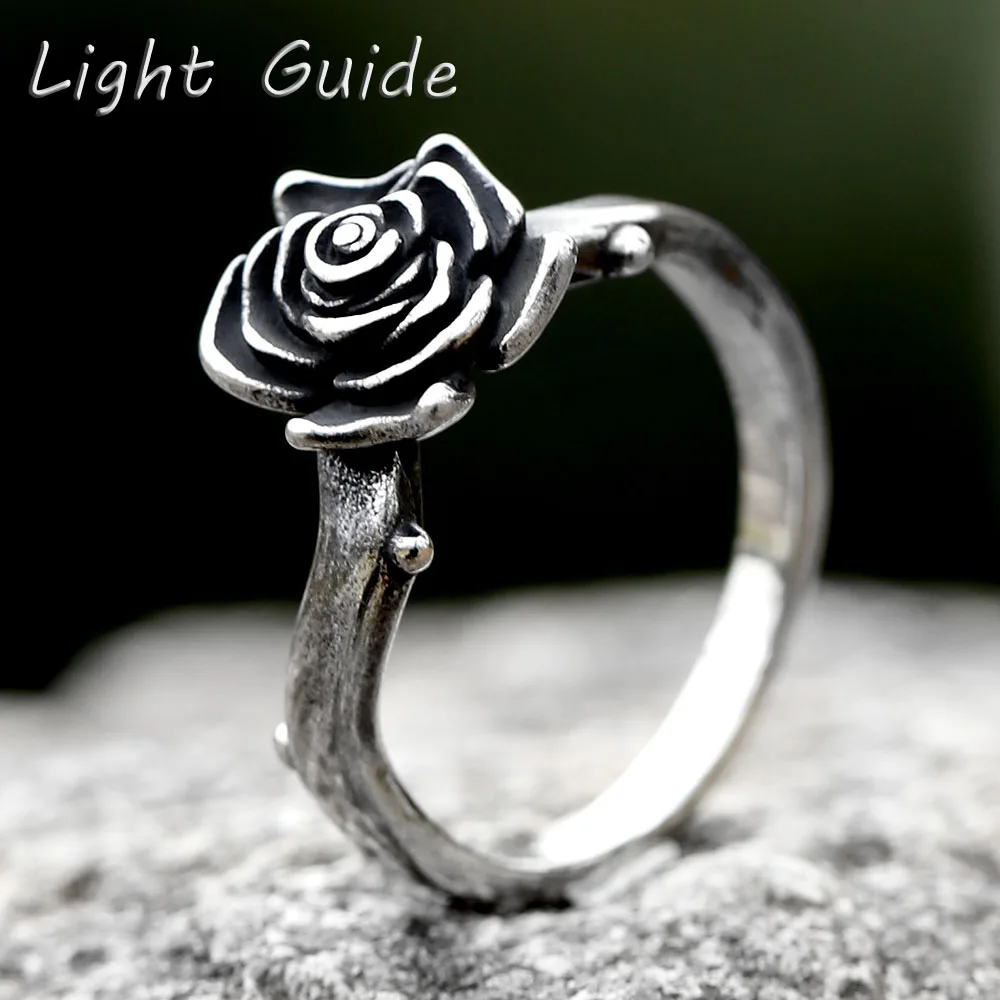 2023 Vintage Flower ring for  Men\'s Gothic style Amulet Witchcraft Wicca Wholesale Casual Jewelry Wedding Gift free shipping