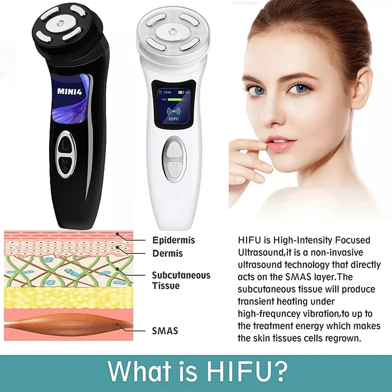 Wireless MINI HIFU 4th Generation Machine Ultrasound Massager for Face Skin Firm Tightening Skincare Beauty Device Rechargeable