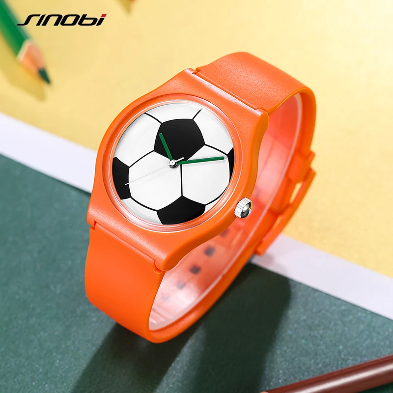 SINOBI Creative Football Design Men's Quartz Watches Original Top Fashion Man's Sports Wristwatches Fans Support Fans Clock