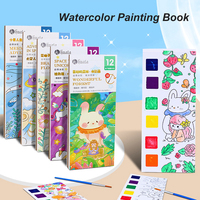 12/20 Sheets Portable Coloring Book Children Watercolor Painting Book Kids Gouache Graffiti Picture Coloring Drawing Toys Gifts