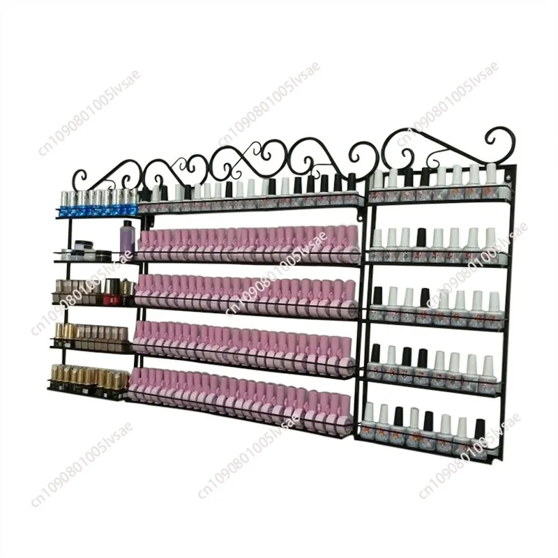 

Nail salon display wall hanging nail polish shelves Lipstick cosmetics iron art shelves