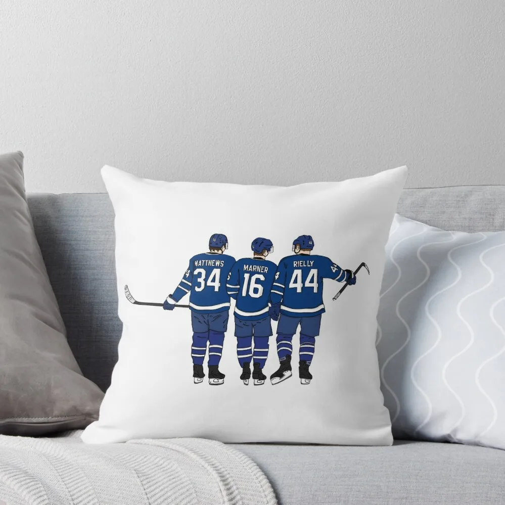 Matthews, Marner & Rielly - Maple Leafs Throw Pillow Anime Sofa Cushion christmas ornaments 2024 luxury decor pillow