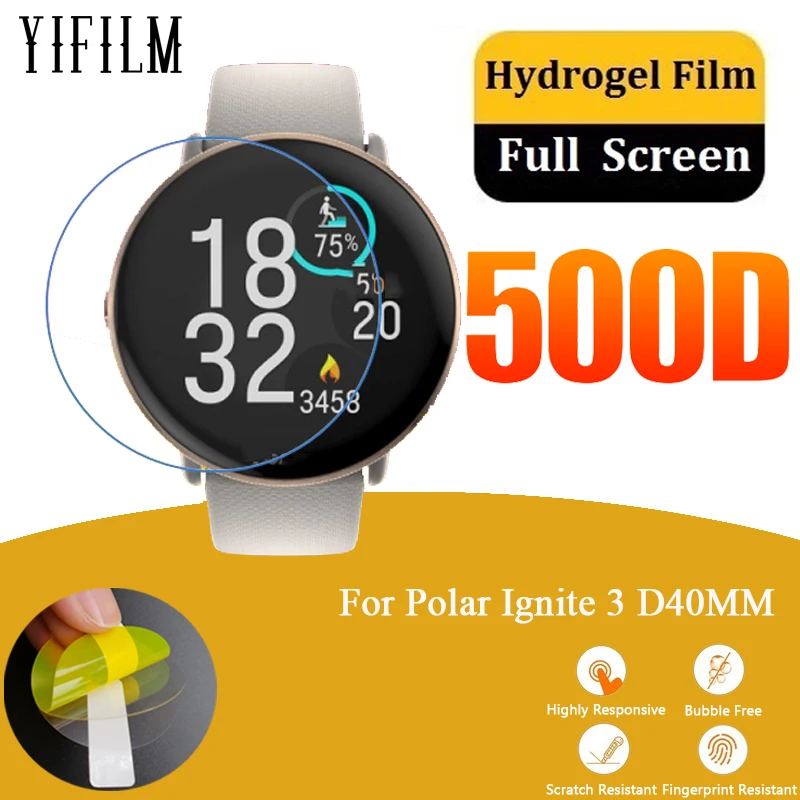 3Pcs TPU Screen Protector For Polar Ignite 3 Ignite3 D40mm Soft Hydrogel Film Smartwatch HD Clear Protective Film Not Glass