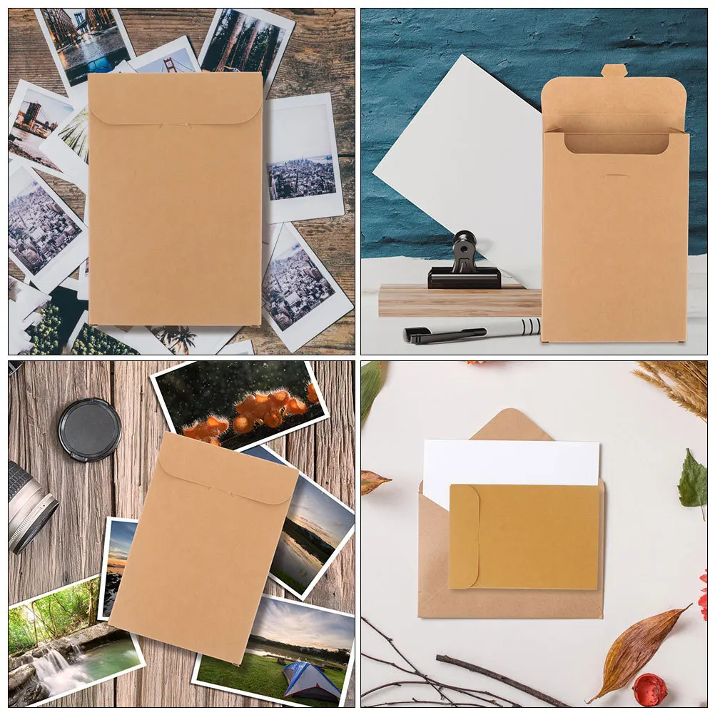 

12Pcs Thick Kraft Paper Postcard Boxes Blank DIY Envelopes Portable Card Storage Solution Multi-Use Packaging Box