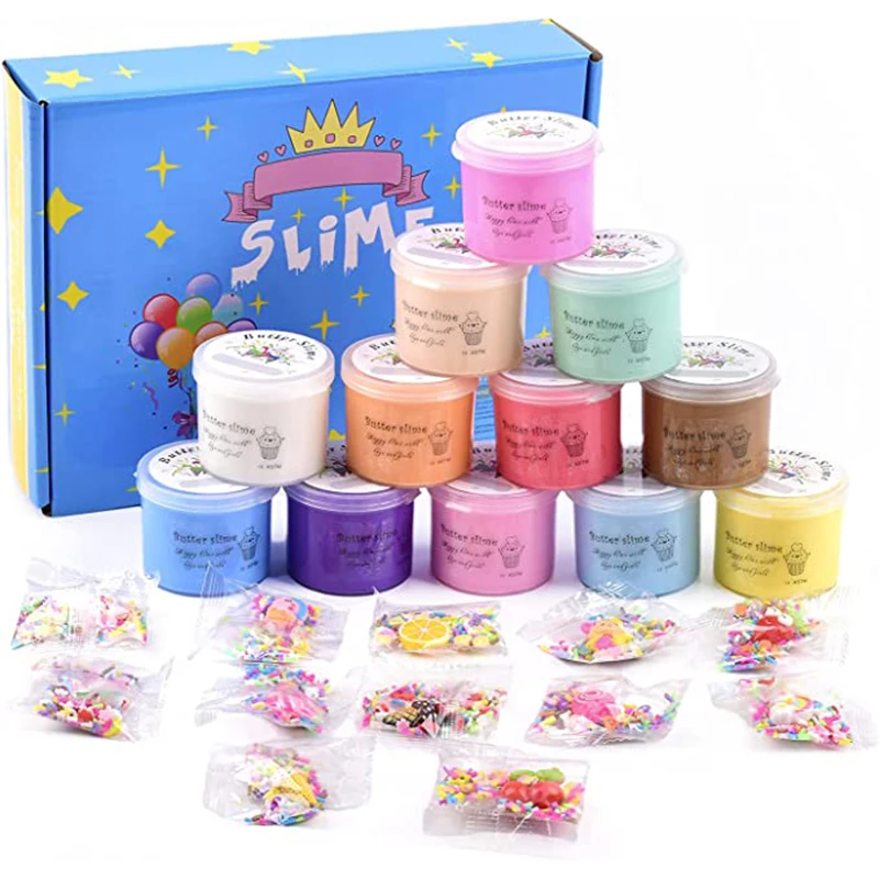 50ml Butter Slime Kit Fake Candy Scented Slime Fluffy Party Antistress Toys For Kids Boys Girls Birthday Gift