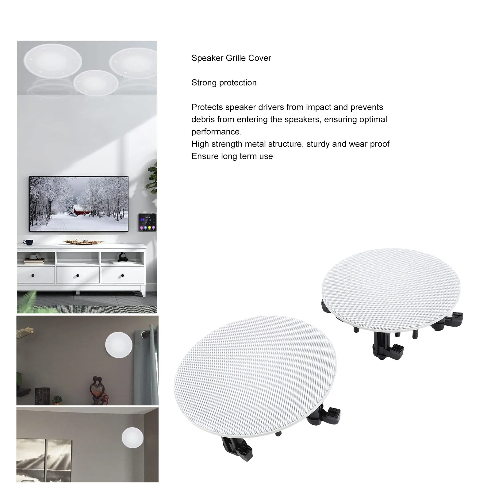 Grade de alto-falante do carro capa ajuste perfeito base magnética grade de alto-falante capa protetora anti crack decorativo 6.89in od para escritórios