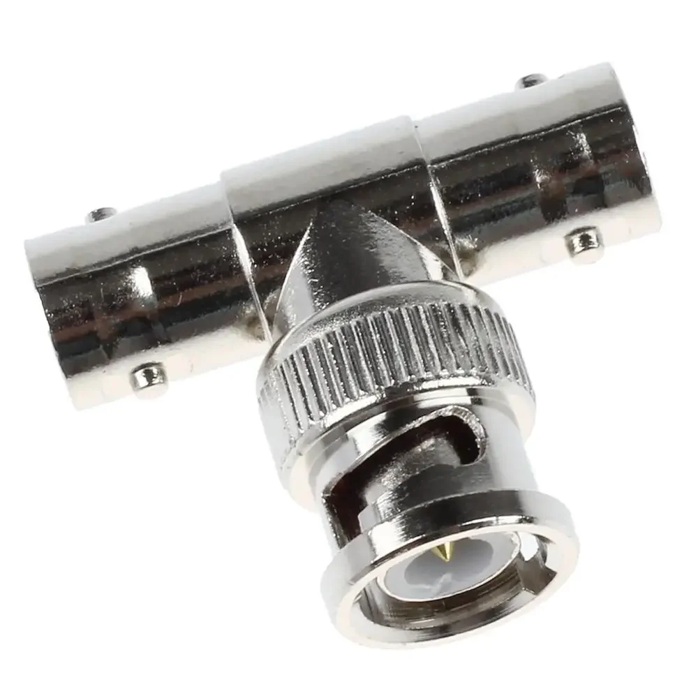 Ângulo direito do conector BNC, CCTV, fêmea da junção 2 1 homem, JR-B28, Rg58, Rg59, Rg6, 10 PCes