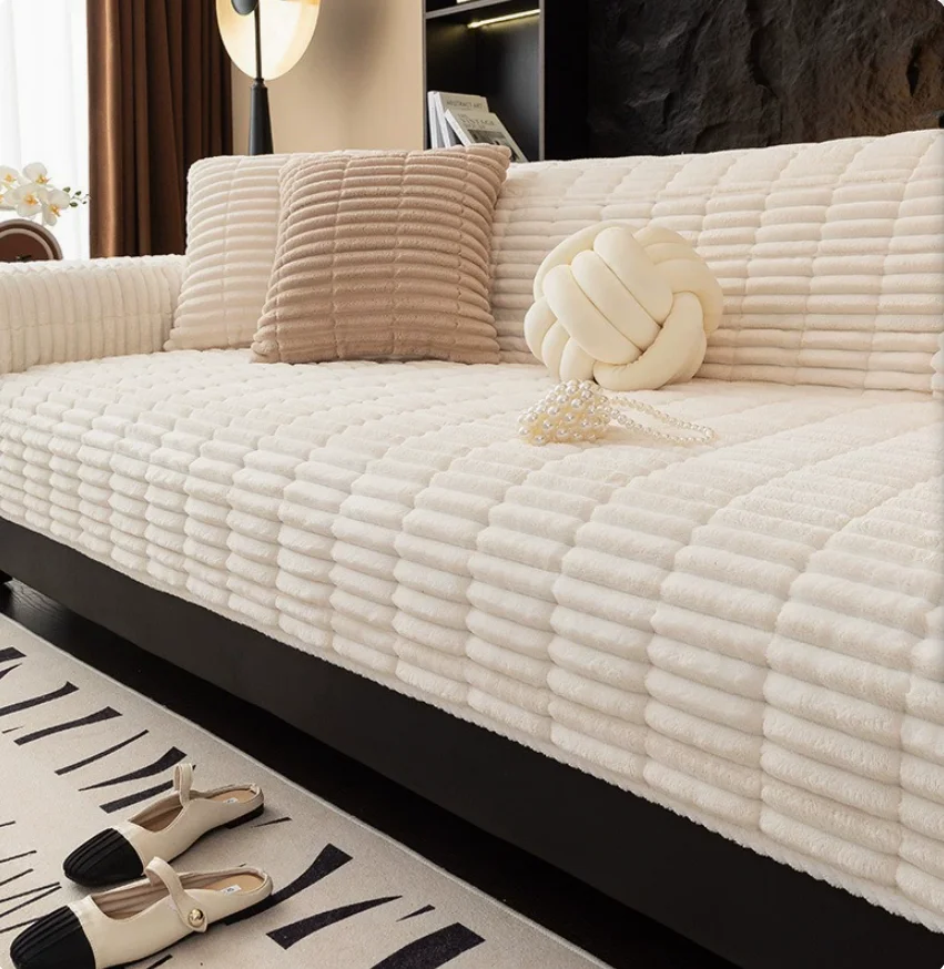 1/2/3/4Seater Chenille Sofa Throw,Four Season Universal One‑Piece Non‑Slip Sofa Cover,Full Wrap Anti-scratch Sofa Cusion Blanket