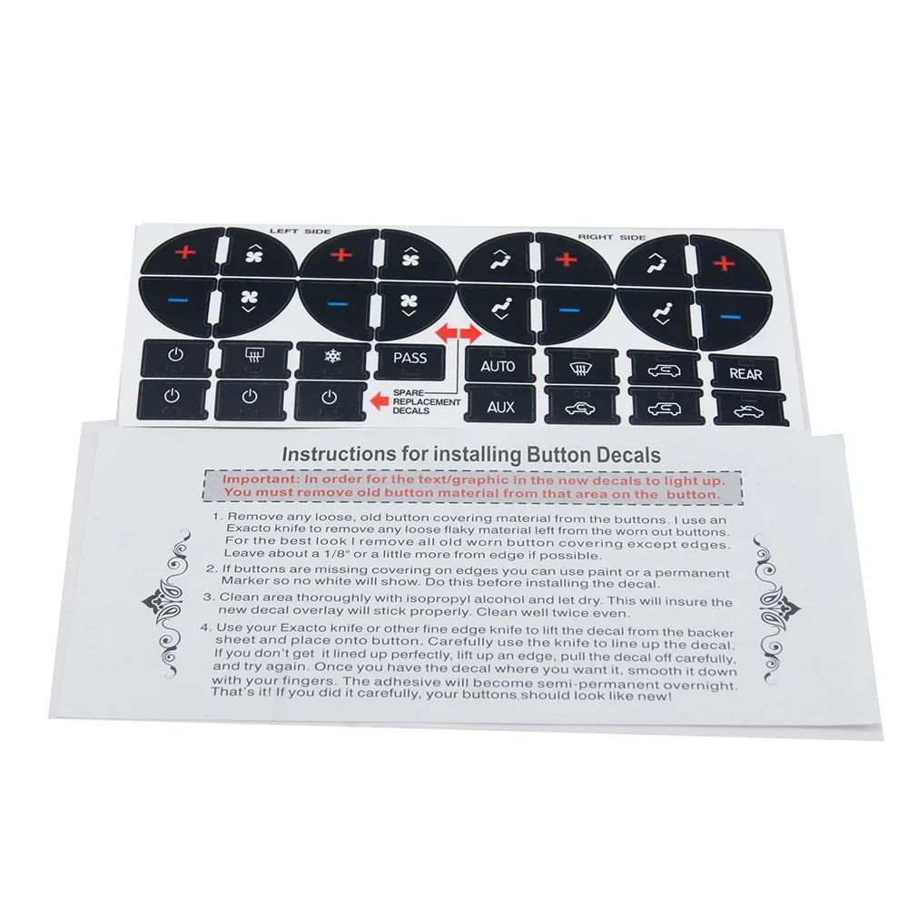 Autocollant pour bouton AC de voiture, 1 pièce, Kit de réparation de bouton de tableau de bord, pour Buick autoclave Chevy Avalanche banlieue GMC