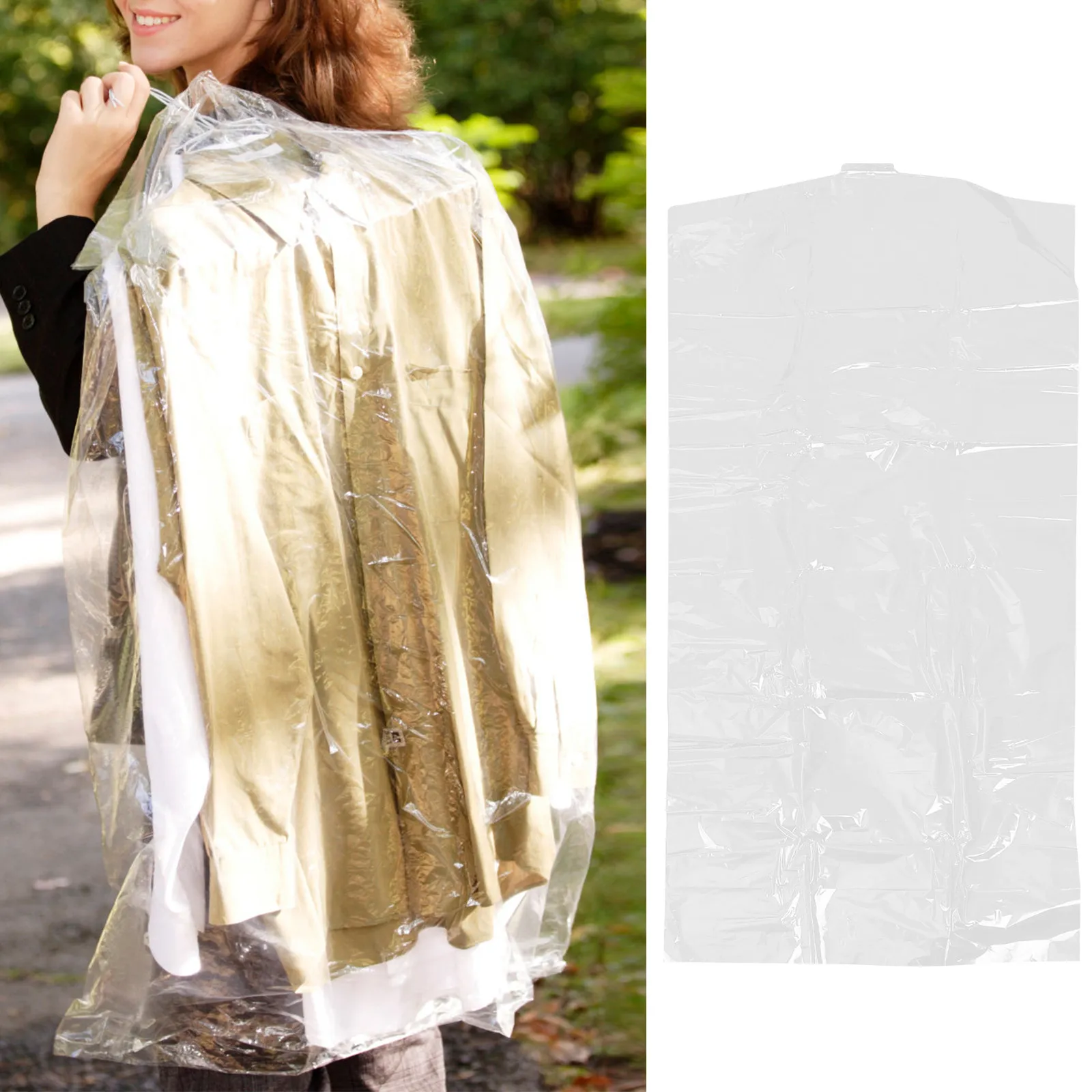 30Pcs Garment Dust Covers Clear Transparent Clothes Protector Bags for Closet Hanging Storage Suit Dress Coat Visible Process