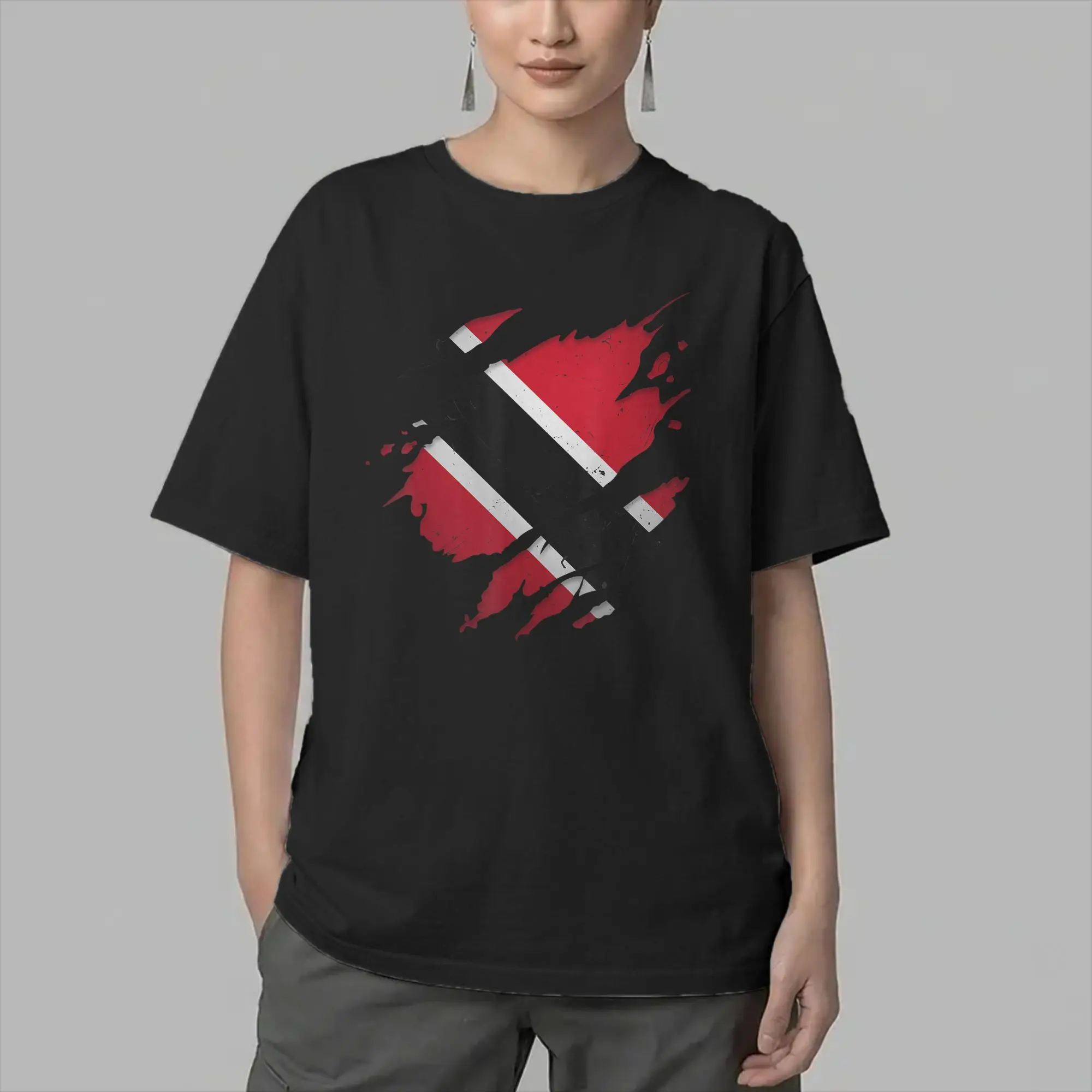 Trinidad and Tobago Flag T Shirts Men's  100% Cotton Vintage T-Shirt Crew Neck  Tees Short Sleeve Clothes Graphic Printed