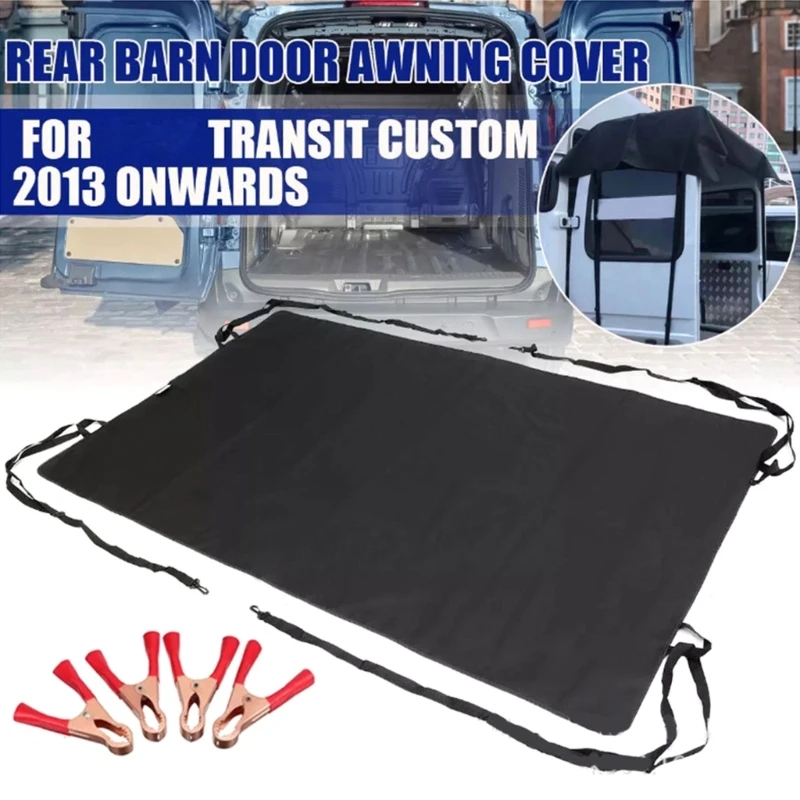 RV Camper Tailgates Awning Sunshade Cover Waterproof Polyester Cover Motorhome Rear Door Canopy Sun Blockers for Outdoor Camping