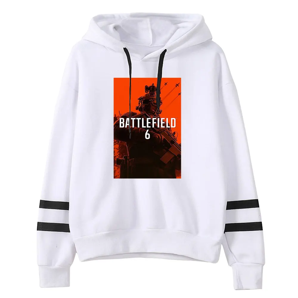 سترة بغطاء للرأس برسومات Game BATTLEFIELD 6 Merch - بلوفر بدون جيوب للجنسين بأكمام متوازية لمحبي ألعاب FPS #2