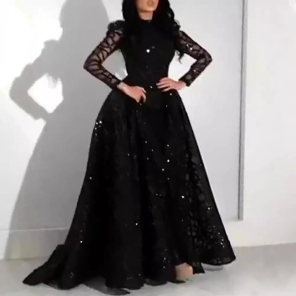 ثوب مسائي نسائي طويل مزين بالترتر وسحاب Sle مجموعة صيف 2020 Ele Formal Dr للسيدات