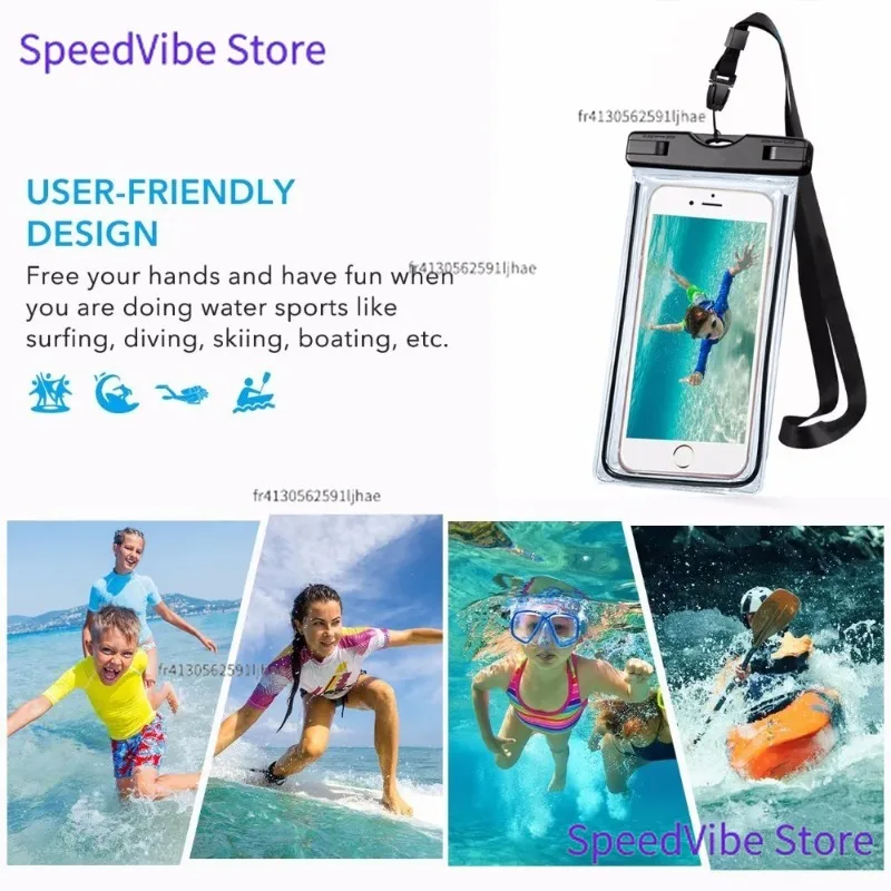 3 pochettes universelles étanches pour téléphone, étui transparent et tactile pour téléphone sous l'eau, protection étanche pour téléphone portable pour la plage, la pêche, le kayak, la natation et la navigation de plaisance.