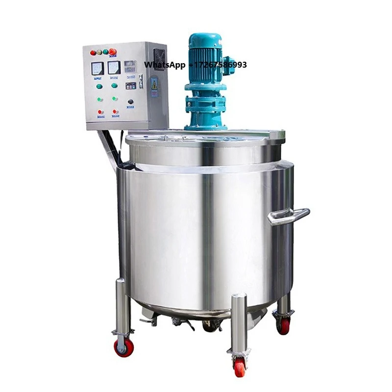 100L 500L 1000L Stainless Steel Stirrer Jacketed  Mixer Tank Electric Heating Liquid Mixing tank with Agitator